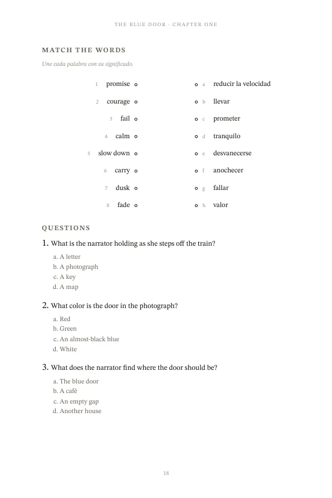 Leer en inglés nivel principiante: The exercises that close a chapter