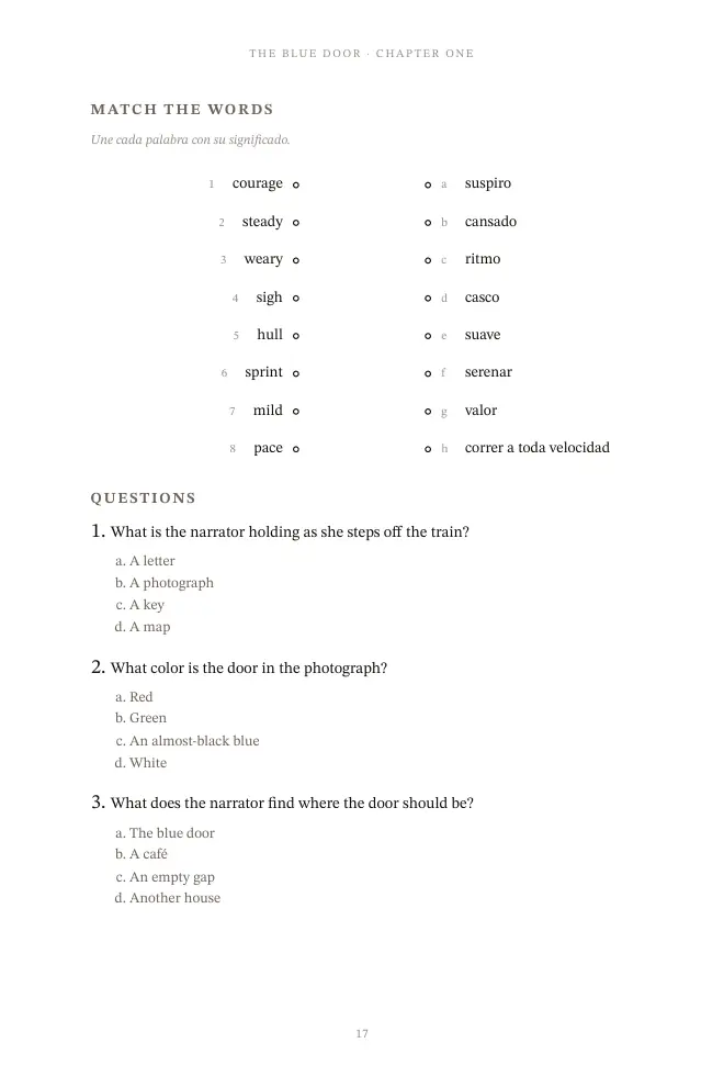 Leer en inglés nivel intermedio: The exercises that close a chapter