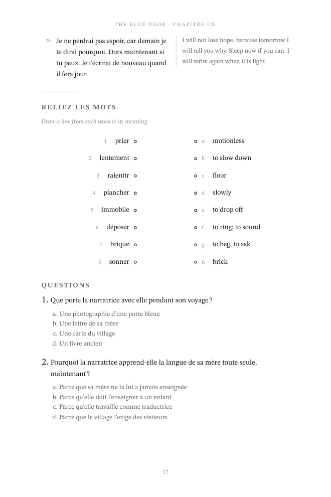 Read in French Beginner: The exercises that close a chapter